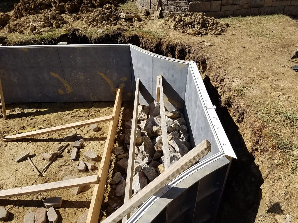 Steps formed before concrete