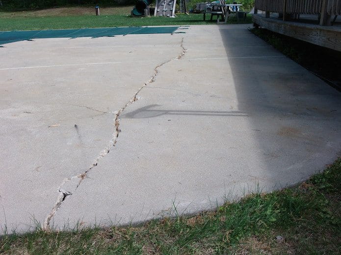 cracked concrete pool deck
