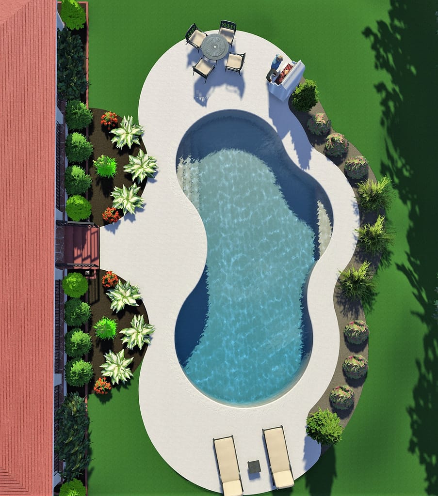 overhead shot of 3d pool design